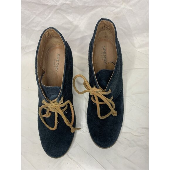 Sperry Boots Womens 9M Stella Ankle Bootie Wedge Lace Up STS96941 Leather Suede - Picture 4 of 11